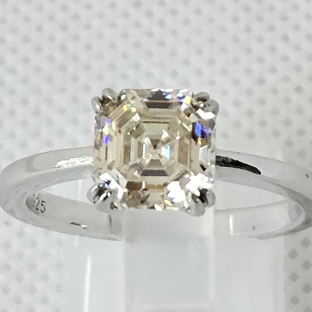 Genuine Strontium Titanate Sterling Silver Ring Size 8.5! - Picture 3 of 10
